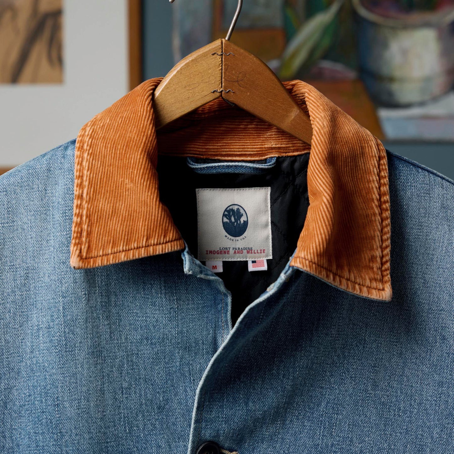 Imogene+Willie quilt lined washed denim chore coat