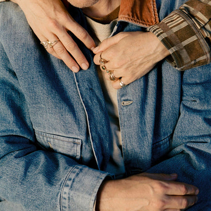 Imogene+Willie quilt lined washed denim chore coat