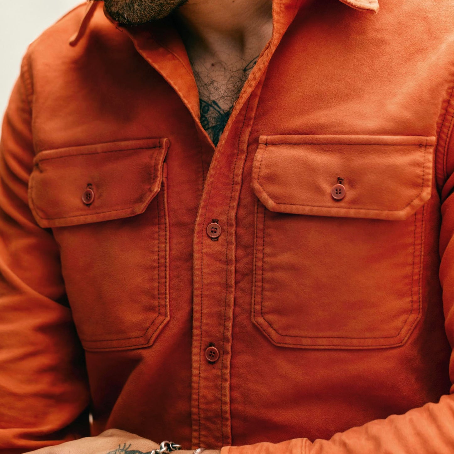 Imogene+Willie the griffin workshirt in orange