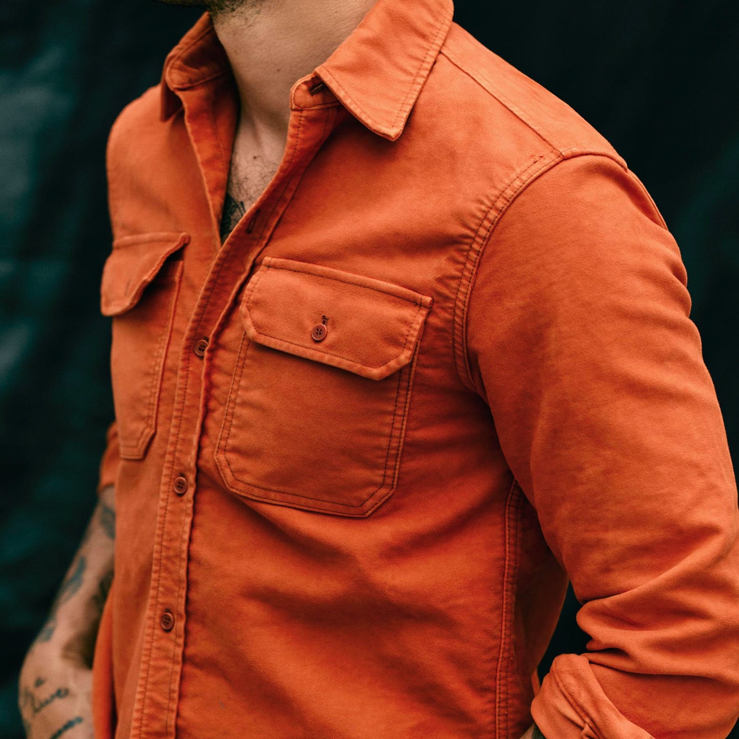 Imogene+Willie the griffin workshirt in orange