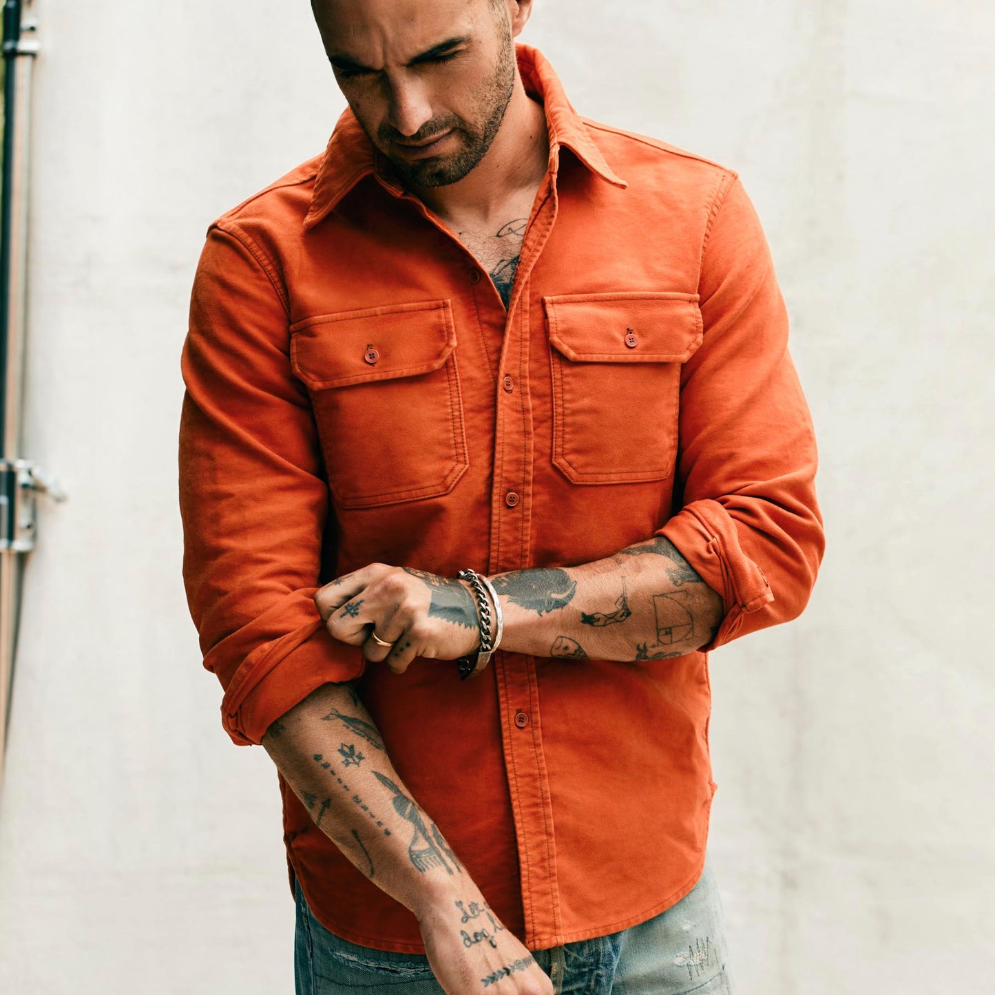Imogene+Willie the griffin workshirt in orange