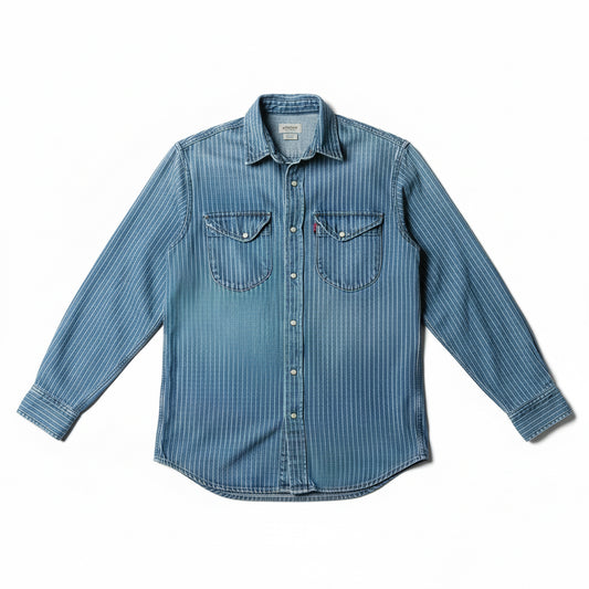 Imogene+Willie hayes indigo stripe pearl snap