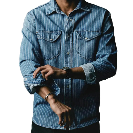 Imogene+Willie hayes indigo stripe pearl snap XXL