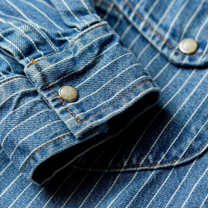 Imogene+Willie hayes indigo stripe pearl snap