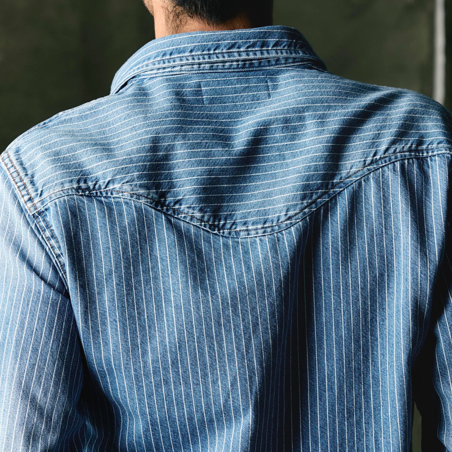 Imogene+Willie hayes indigo stripe pearl snap