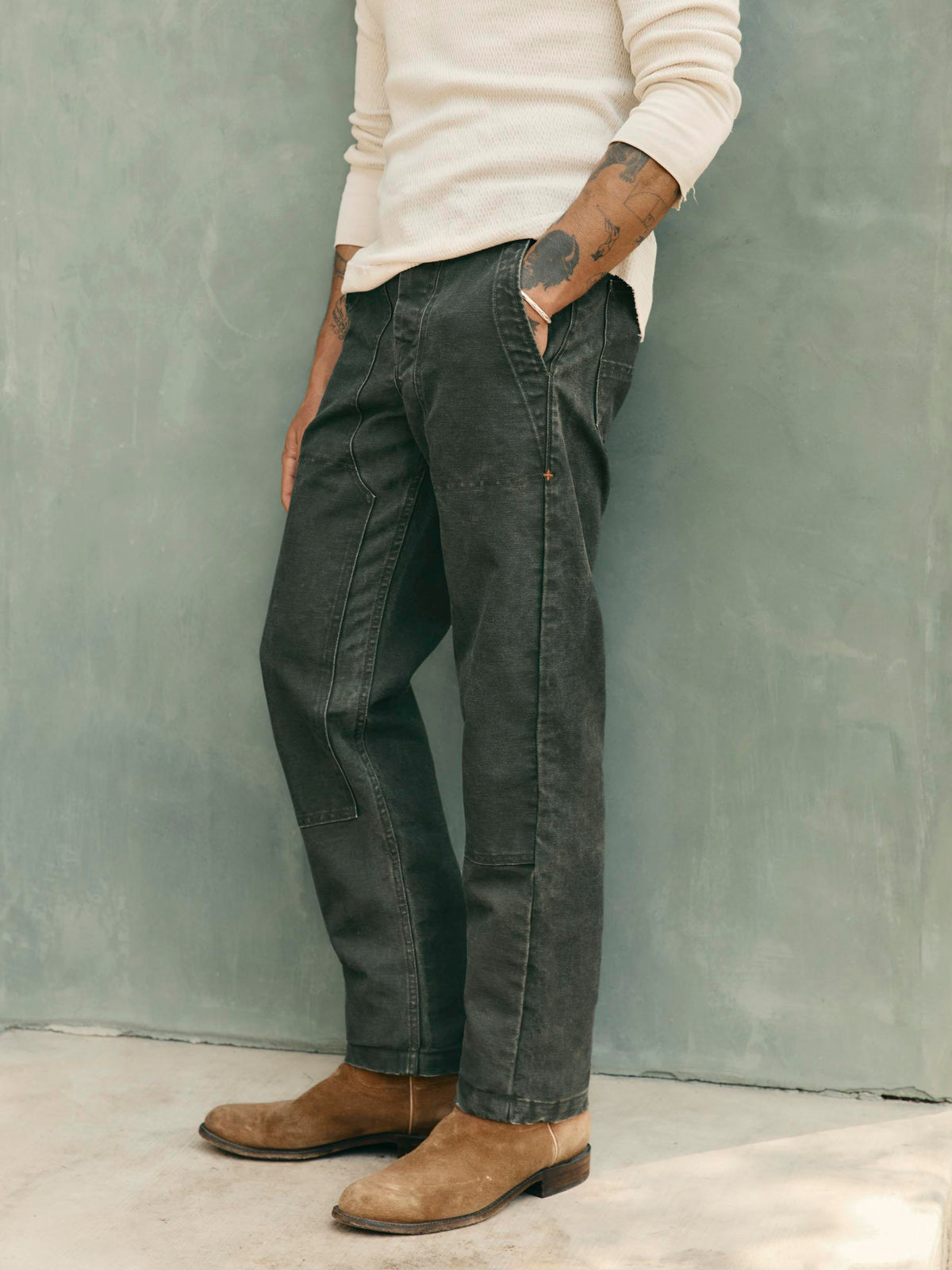 imogene + willie hencye canvas workpant in washed slate