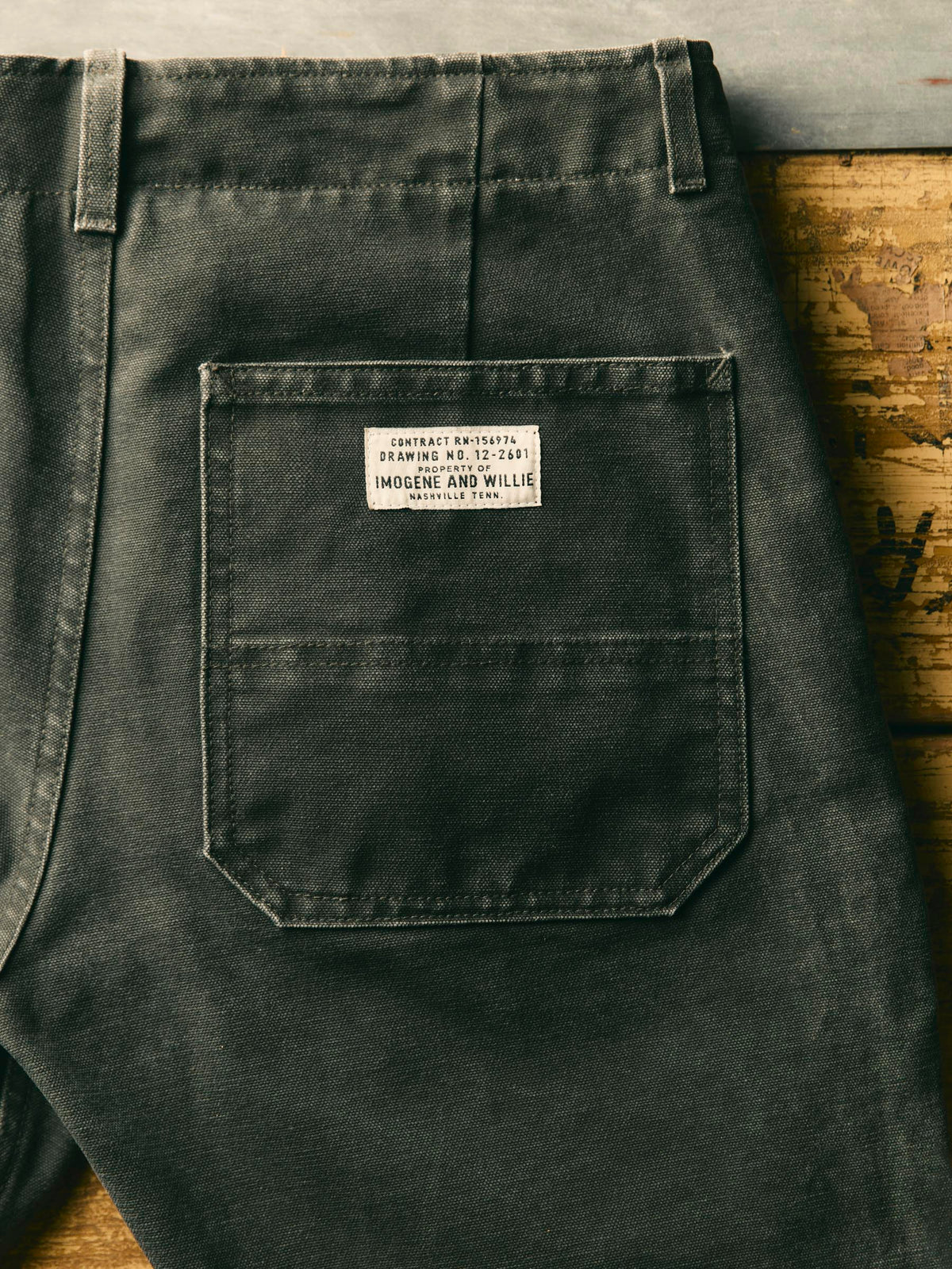 imogene + willie hencye canvas workpant in washed slate