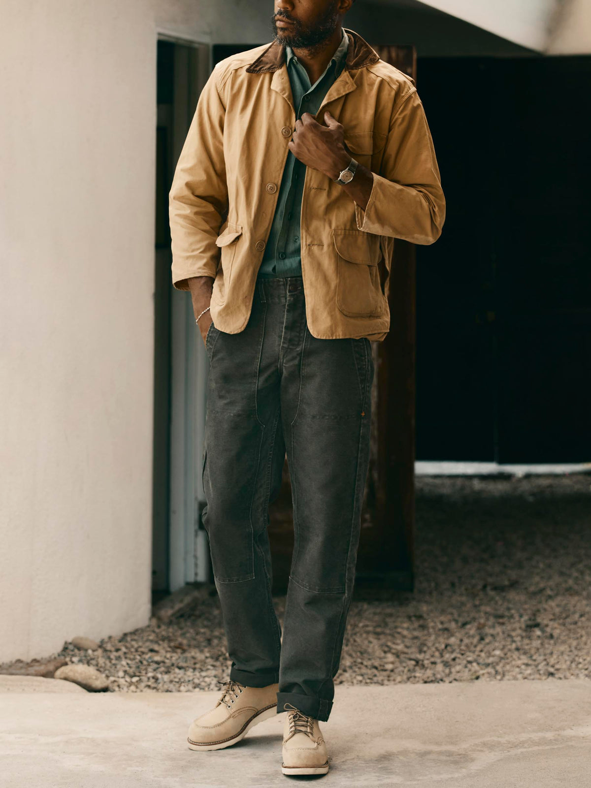 imogene + willie hencye canvas workpant in washed slate