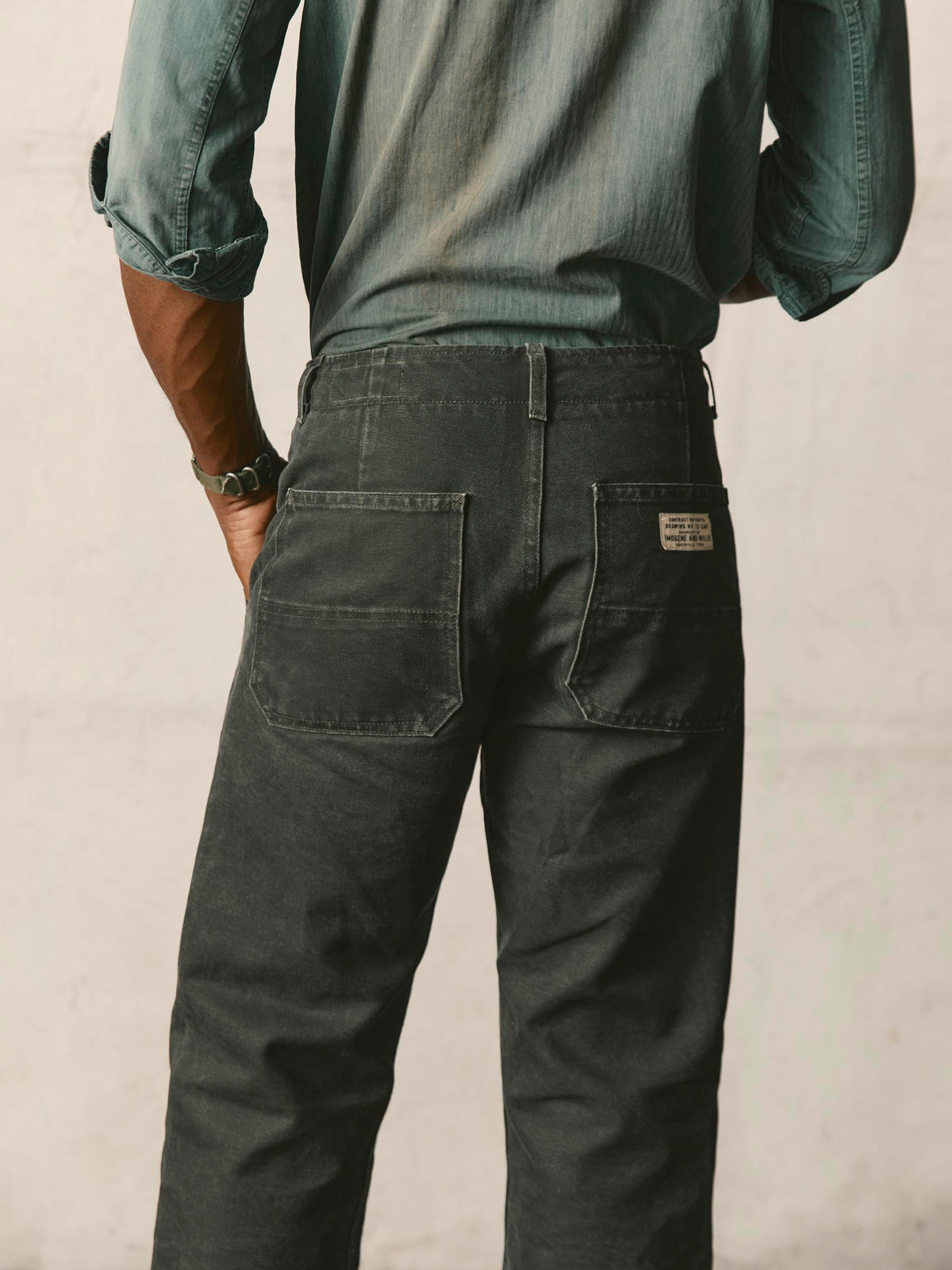 imogene + willie hencye canvas workpant in washed slate