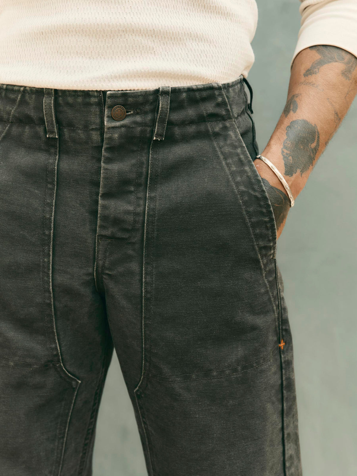 imogene + willie hencye canvas workpant in washed slate