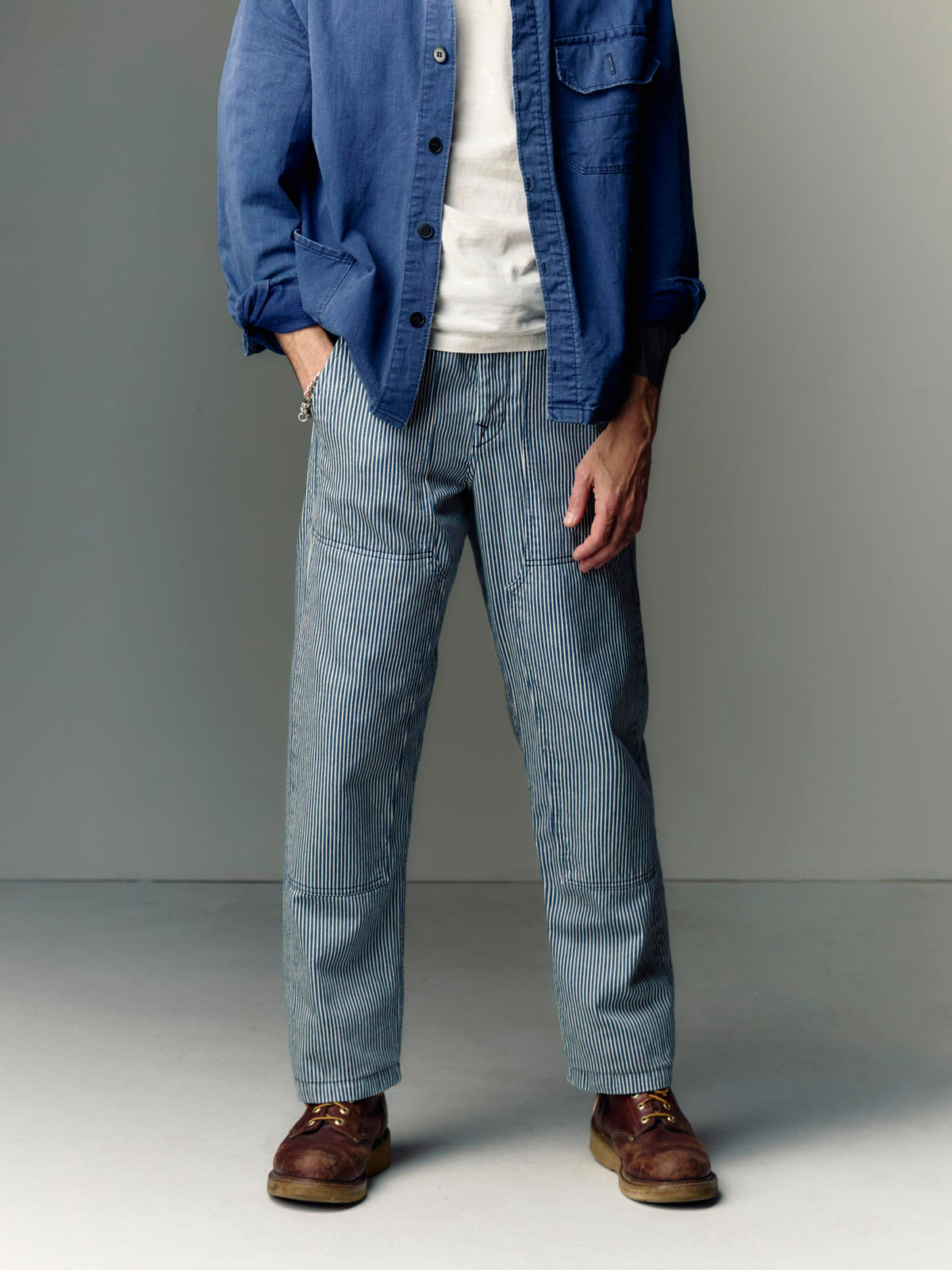 hencye workpant in hickory stripe
