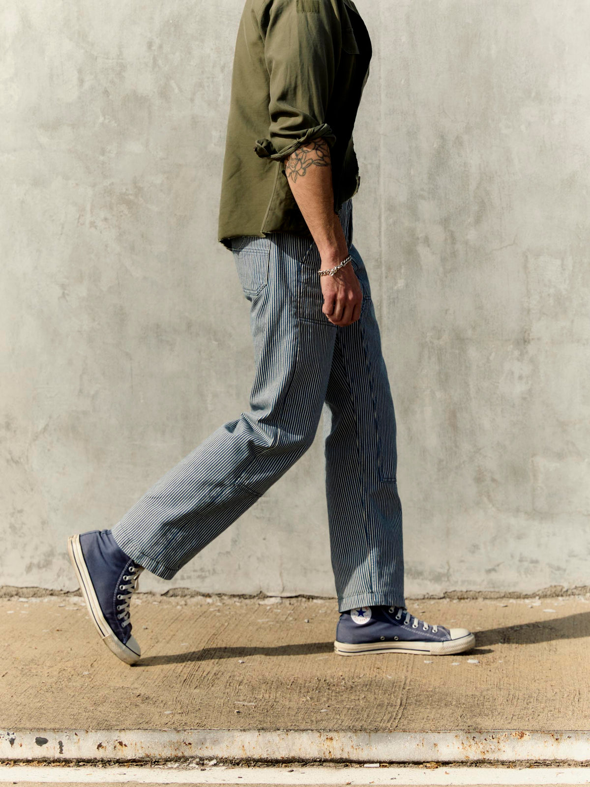 hencye workpant in hickory stripe