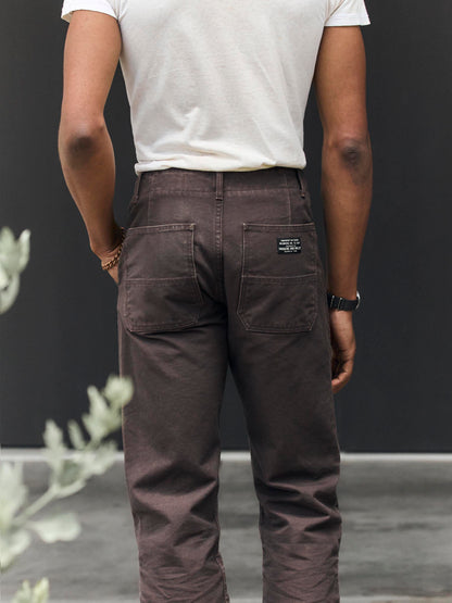 hencye washed canvas workpant in carob
