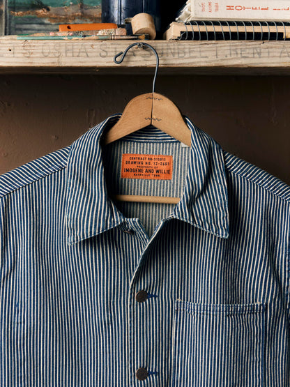 the utility coat in hickory stripe