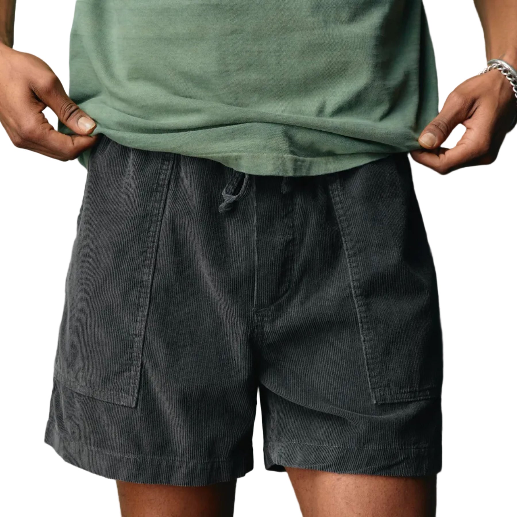 imogene + willie the lounge short in sunfaded black cord XL
