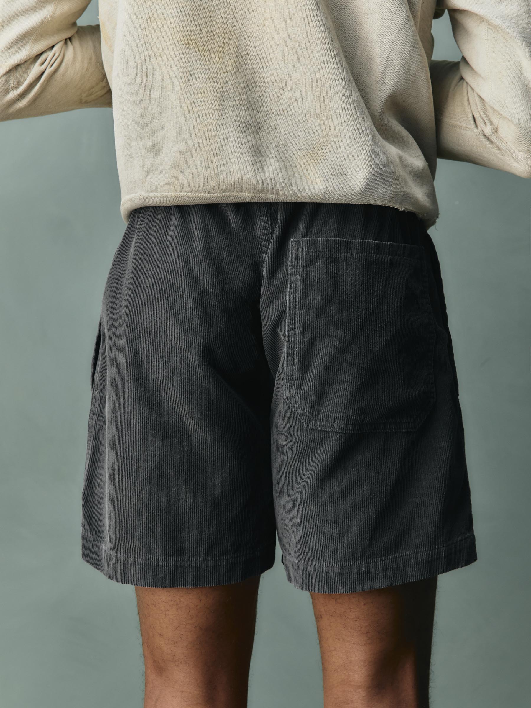 imogene + willie the lounge short in sunfaded black cord