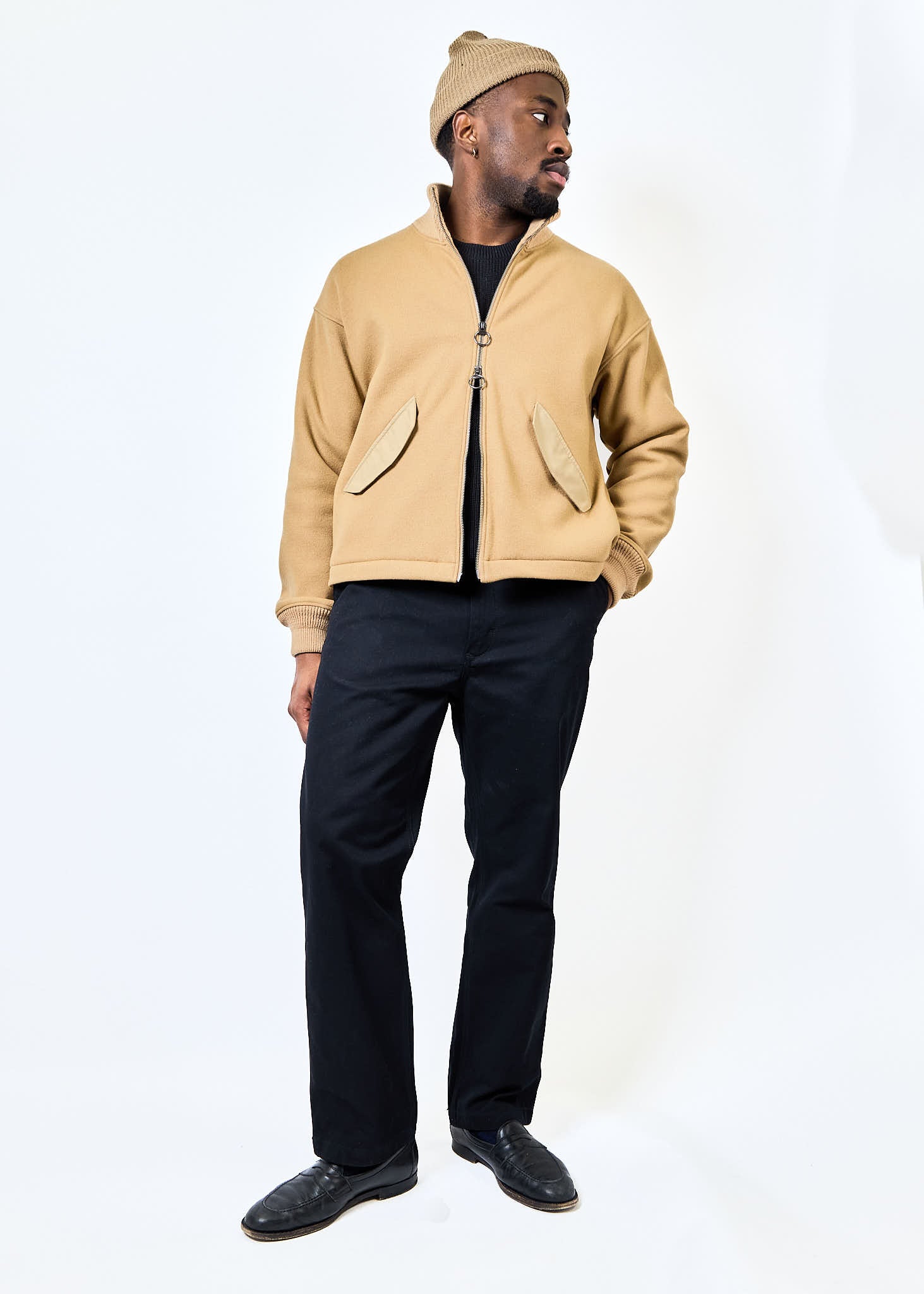 American Trench Merino Cardigan Stitch Beanie