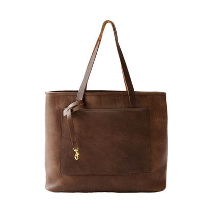 WP Standard Oversized Leather Tote Chocolate