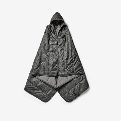 Line of Trade Puffy Blanket Poncho Reflective Charcoal