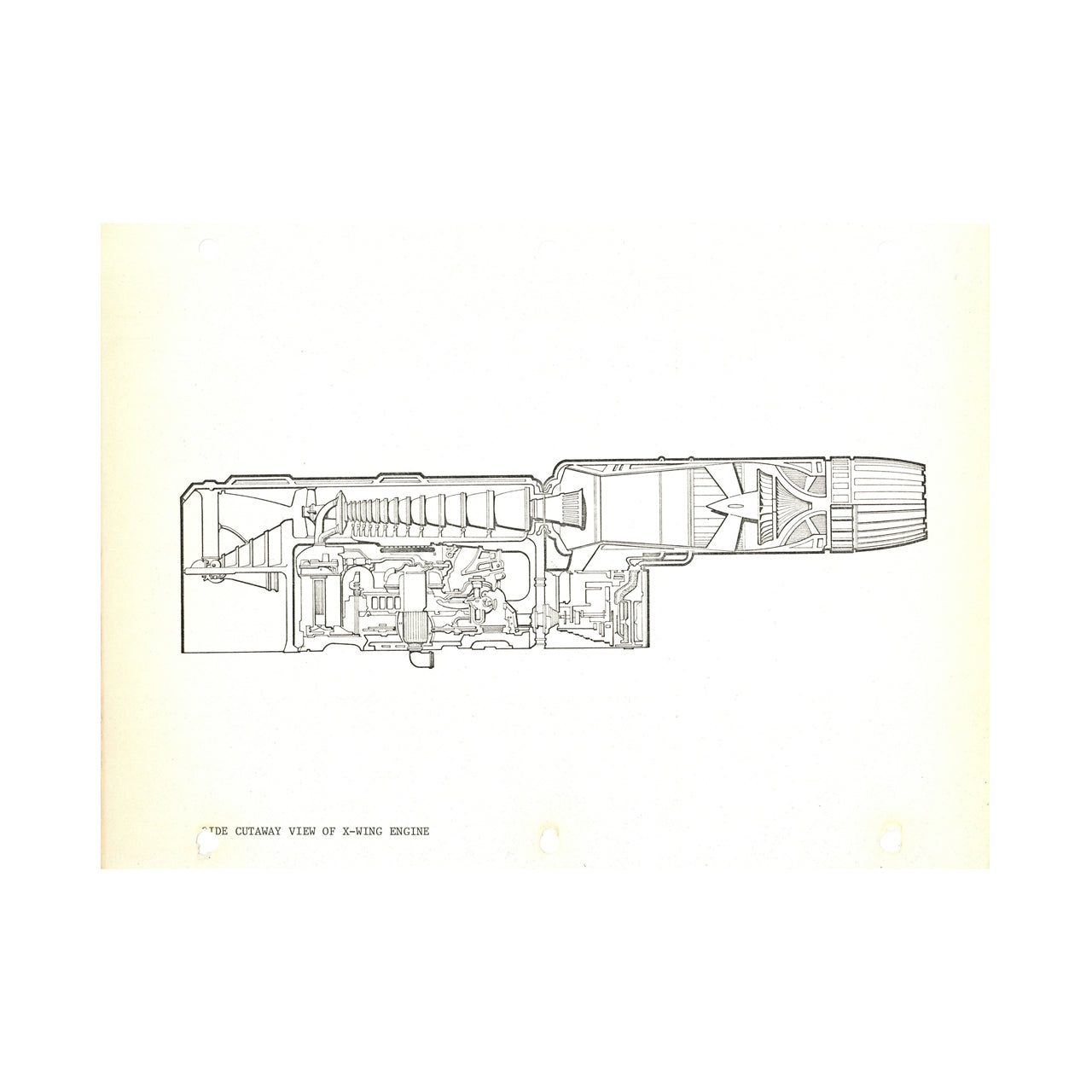 Star Wars: The Empire Strikes Back - Side Cutaway of X-Wing Engine Print