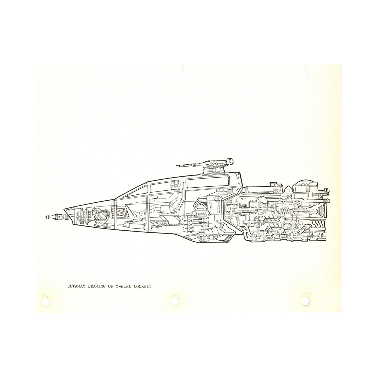 Star Wars: The Empire Strikes Back - Side Cutaway of Y-Wing Cockpit Print