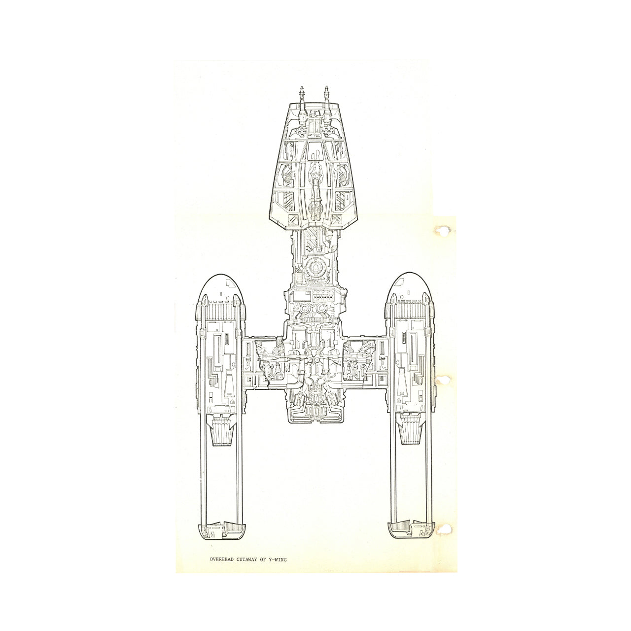 Star Wars: The Empire Strikes Back - Overhead Cutaway of Y-Wing Print