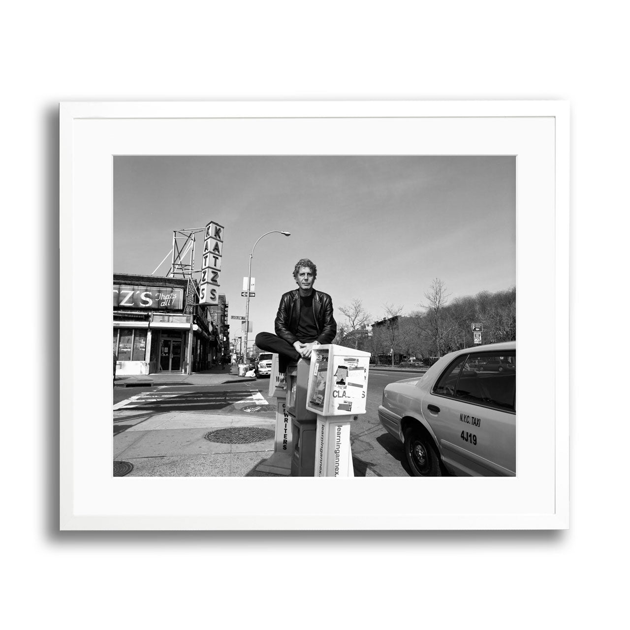 Anthony Bourdain at Katz's Framed Print