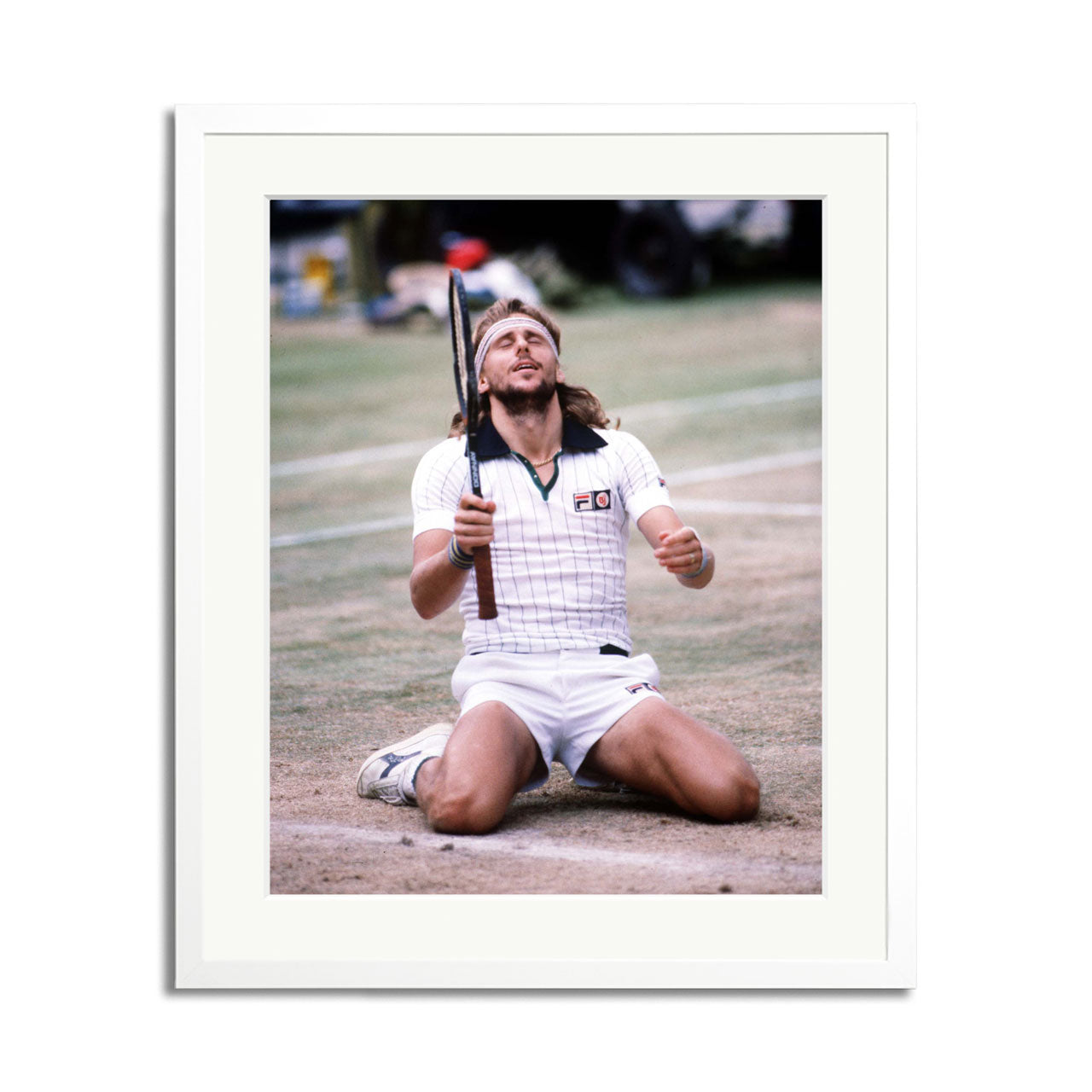 Gerahmter Druck von Björn Borg in Wimbledon