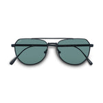 Persol Titanium Aviator Sunglasses - Brushed Navy / Polarized Light Blue
