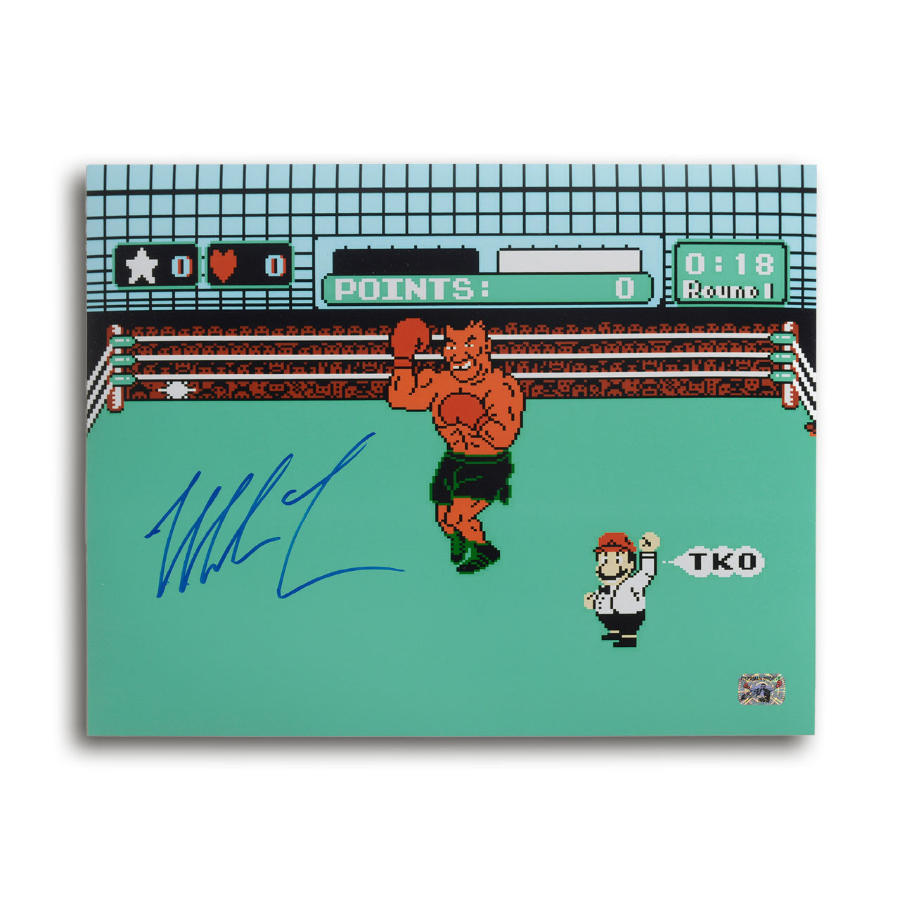 Mike Tyson Autographed Punch-Out Framed Print
