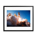 Space Shuttle Discovery Liftoff Framed Print - Black