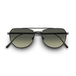 Persol Titanium Aviator Sunglasses - Matte Black / Grey Gradient