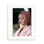 Pink Brigitte Bardot Framed Print - White