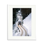 Range Rover Classic in the Alps Framed Print - White
