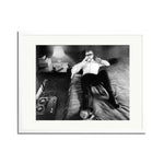 Michael Caine on the Phone Framed Print - White