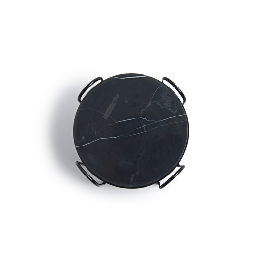 Untersetzer-Set aus schwarzem Marmor