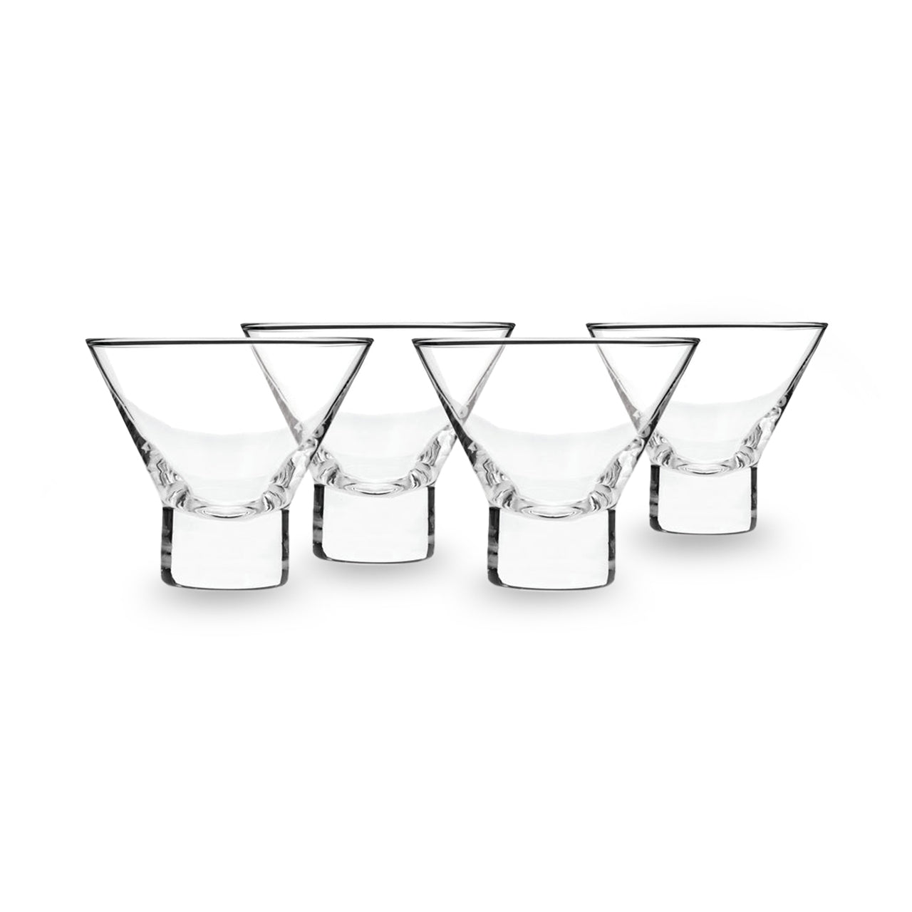 Kristall-Martini-Gläser mit schwerem Boden