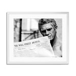 Steve McQueen WSJ Thomas Crown Affair Framed Print - White